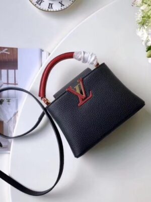 Louis Vuitton Replica Capucines Mini Bag Lizard Handle N94048 Noir Rouge