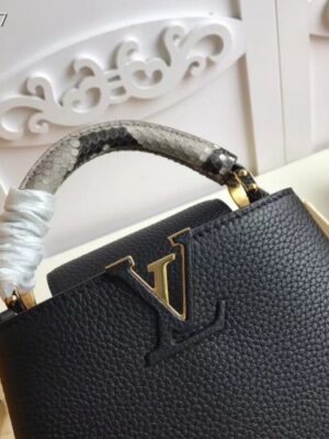 Louis Vuitton Replica Capucines Mini Bag Python Handle Noir