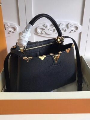 Louis Vuitton Replica Capucines PM Bag Blooms Crown M54663 Black