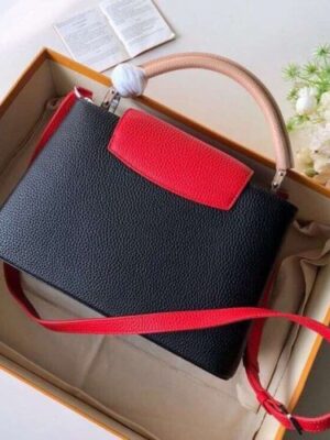 Louis Vuitton Replica Capucines PM Bag Colorblock M51814 Black/Apricot/Red