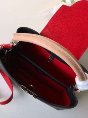 Louis Vuitton Replica Capucines PM Bag Colorblock M51814 Black/Apricot/Red