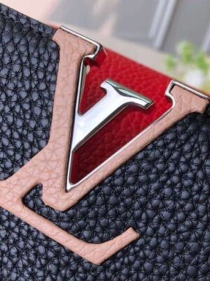 Louis Vuitton Replica Capucines PM Bag Colorblock M51814 Black/Apricot/Red