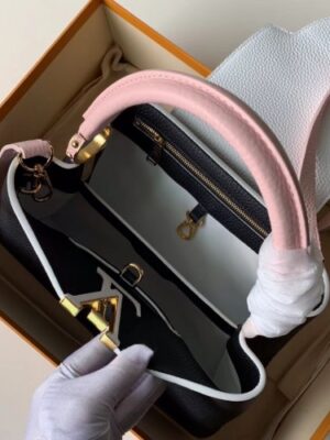 Louis Vuitton Replica Capucines PM Bag Colorblock M52988 Black/White/Pink