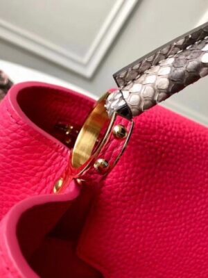 Louis Vuitton Replica Capucines PM Bag Python Handle Framboise