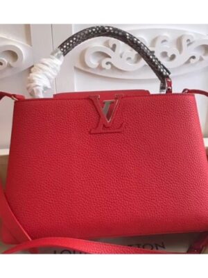 Louis Vuitton Replica Capucines PM Bag Python Handle N92803 Rubis