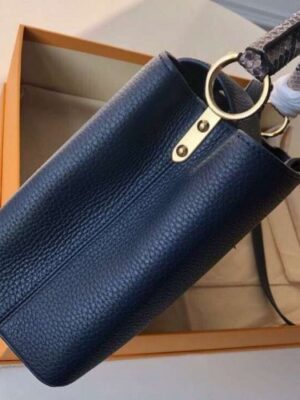 Louis Vuitton Replica Capucines PM Bag Python Handle N94100 Bleu Marine