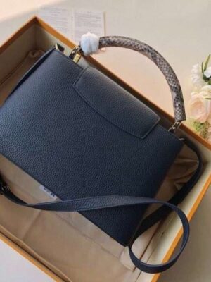 Louis Vuitton Replica Capucines PM Bag Python Handle N94100 Bleu Marine