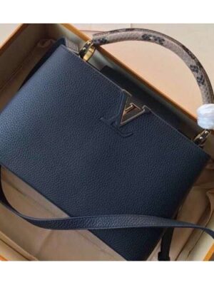 Louis Vuitton Replica Capucines PM Bag Python Handle N94100 Bleu Marine