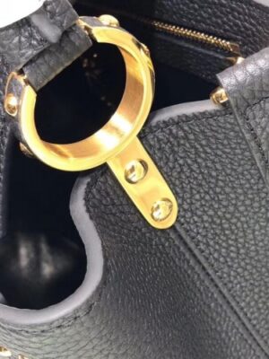 Louis Vuitton Replica Capucines PM Sun sculpture Top Handle Bag M48864 Black 2018