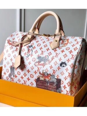 Louis Vuitton Replica Catogram Monogram Canvas Speedy 30 Bandouliere Bag M44400 White 2018