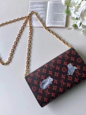 Louis Vuitton Replica Catogram Monogram Canvas Twist Chain Wallet M63888 2018