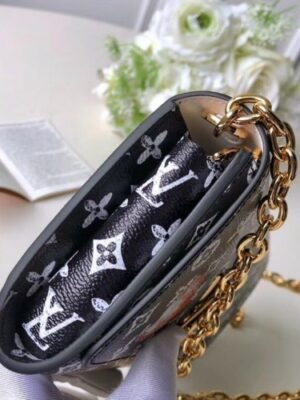 Louis Vuitton Replica Catogram Monogram Canvas Twist Chain Wallet M63888 Black/White 2018