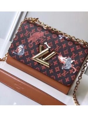 Louis Vuitton Replica Catogram Monogram Canvas Twist MM Bag M44408 Brown 2018