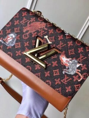 Louis Vuitton Replica Catogram Monogram Canvas Twist MM Bag M44408 Brown 2018