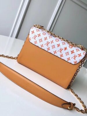 Louis Vuitton Replica Catogram Monogram Canvas Twist MM Bag M44408 White/Apricot 2018