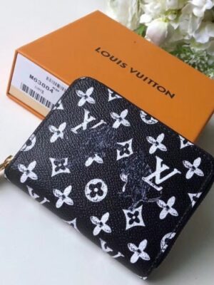 Louis Vuitton Replica Catogram Monogram Canvas Zippy Coin Purse M63884 Black/White 2018