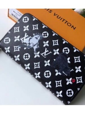 Louis Vuitton Replica Catogram Monogram Canvas Zippy Wallet M63875 Black/White 2018