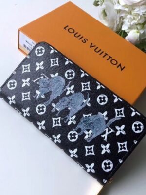 Louis Vuitton Replica Catogram Monogram Canvas Zippy Wallet M63875 Black/White 2018