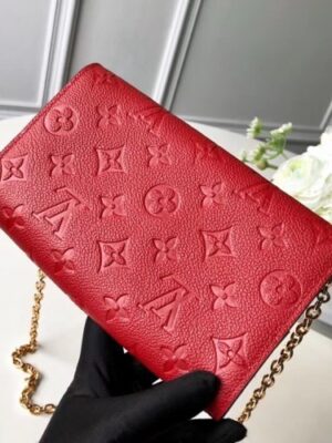 Louis Vuitton Replica Chain Wallet in Monogram Empreinte Leather M63398 Red 2018