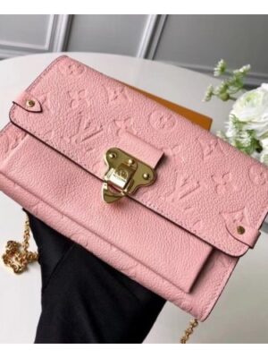 Louis Vuitton Replica Chain Wallet in Monogram Empreinte Leather M63399 Pink 2018