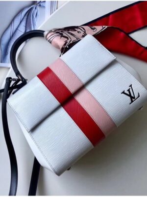 Louis Vuitton Replica Cluny BB Top Handle Bag in Epi Leather M41305 White 2018