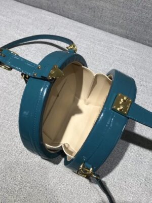 Louis Vuitton Replica Croco Pattern Petite Boite Chapeau Bag Cyan 2018