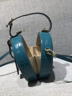 Louis Vuitton Replica Croco Pattern Petite Boite Chapeau Bag Cyan 2018