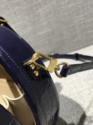 Louis Vuitton Replica Croco Pattern Petite Boite Chapeau Bag Navy Blue 2018