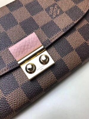 Louis Vuitton Replica Croisette Damier Canvas Chain Wallet N61273 Grey 2018