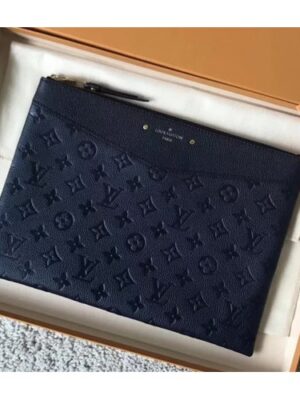 Louis Vuitton Replica Daily Pouch in Monogram Empreinte Leather M62938 Blue