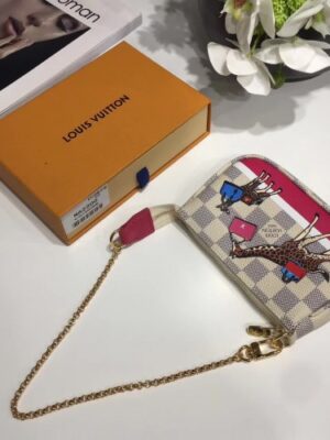 Louis Vuitton Replica Damier Azur Canvas Animal Print Mini Pochette Bag N58010 2017