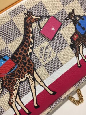 Louis Vuitton Replica Damier Azur Canvas Animal Print Mini Pochette Bag N58010 2017