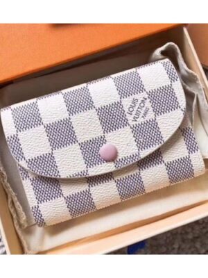 Louis Vuitton Replica Damier Azur Canvas Envelop Rosalie Coin Purse M62361 Pale Pink