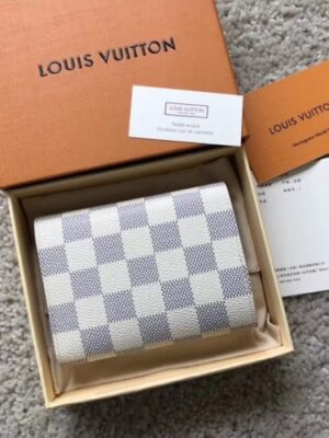 Louis Vuitton Replica Damier Azur Canvas Envelop Victorine Wallet N64022 Pale Pink