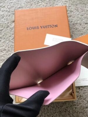 Louis Vuitton Replica Damier Azur Canvas Envelop Victorine Wallet N64022 Pale Pink