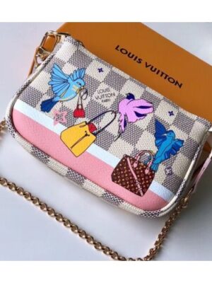 Louis Vuitton Replica Damier Azur Canvas Mini Pochette Accessoires Bag Brids Print N64451