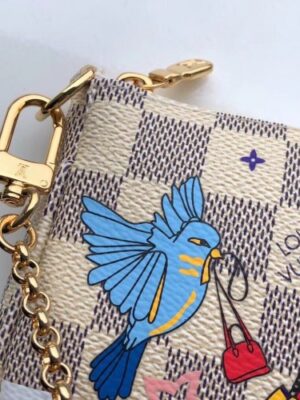 Louis Vuitton Replica Damier Azur Canvas Mini Pochette Accessoires Bag Brids Print N64451