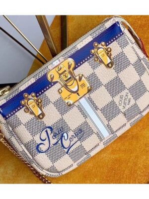 Louis Vuitton Replica Damier Azur Canvas Mini Pochette Accessoires Bag Trunks N61005