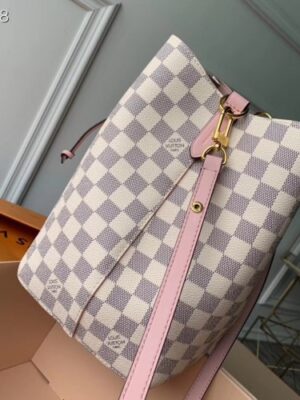 Louis Vuitton Replica Damier Azur Canvas NeoNoe Bucket Bag N40152 Eau de Rose 2019