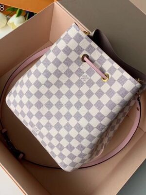 Louis Vuitton Replica Damier Azur Canvas NeoNoe Bucket Bag N40152 Eau de Rose 2019