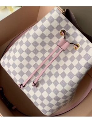 Louis Vuitton Replica Damier Azur Canvas NeoNoe Bucket Bag N40152 Eau de Rose 2019