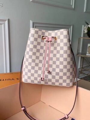 Louis Vuitton Replica Damier Azur Canvas NeoNoe Bucket Bag N40152 Eau de Rose 2019