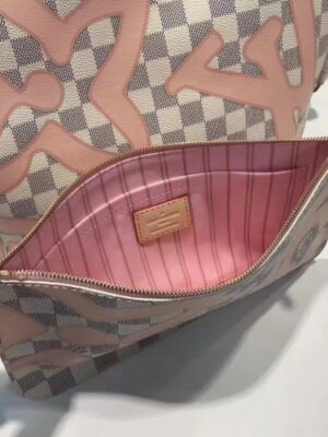 Louis Vuitton Replica Damier Azur Canvas Nerverfull MM Tote Bag N41050 Pink 2017