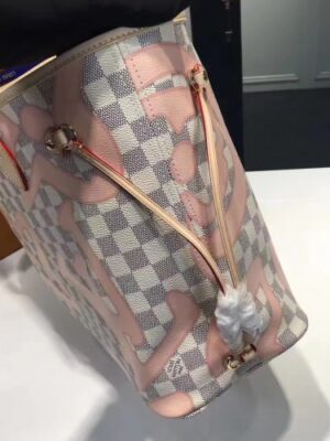 Louis Vuitton Replica Damier Azur Canvas Nerverfull MM Tote Bag N41050 Pink 2017