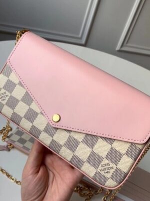 Louis Vuitton Replica Damier Azur Canvas Pochette Felicie Chain Wallet Bag N60235 2019