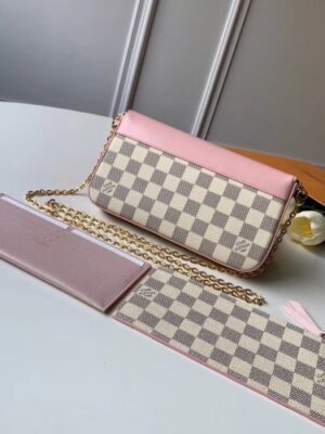 Louis Vuitton Replica Damier Azur Canvas Pochette Felicie Chain Wallet Bag N60235 2019