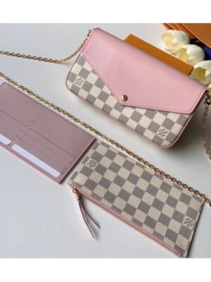 Louis Vuitton Replica Damier Azur Canvas Pochette Felicie Chain Wallet Bag N60235 2019