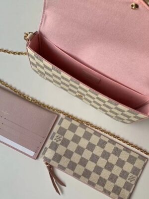 Louis Vuitton Replica Damier Azur Canvas Pochette Felicie Chain Wallet Bag N60235 2019