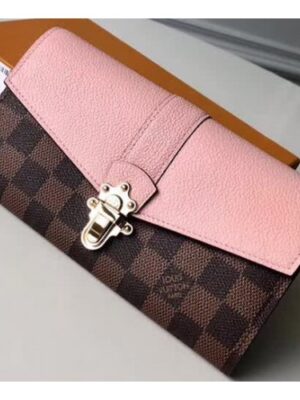 Louis Vuitton Replica Damier Canvas Clapton Wallet N64447 Pink 2018