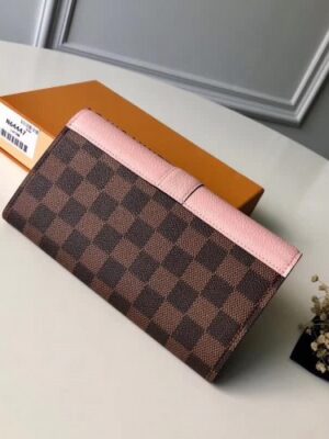 Louis Vuitton Replica Damier Canvas Clapton Wallet N64447 Pink 2018